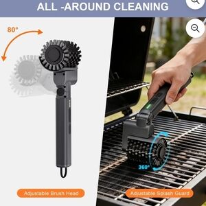 Electric Motorized Grill Brush - Gray